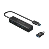 CONCEPTRONIC 4-Port Hub USB-A3.0 -C Adap.- to 4xA3.0 o.Netz. sw