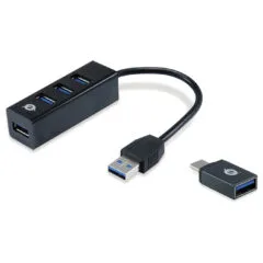 CONCEPTRONIC 4-Port Hub USB-A3.0 -C Adap.- to 4xA3.0 o.Netz. sw