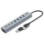 CONCEPTRONIC 7-Port Hub USB-A3.0 -C Adap.- to 4xA3.0+o.Netz. gr