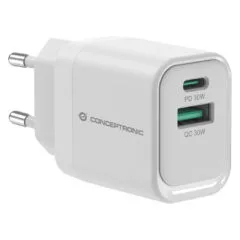 CONCEPTRONIC Ladegerät 2Port GaN USB-C -A 33WPD3.0 PPS ws