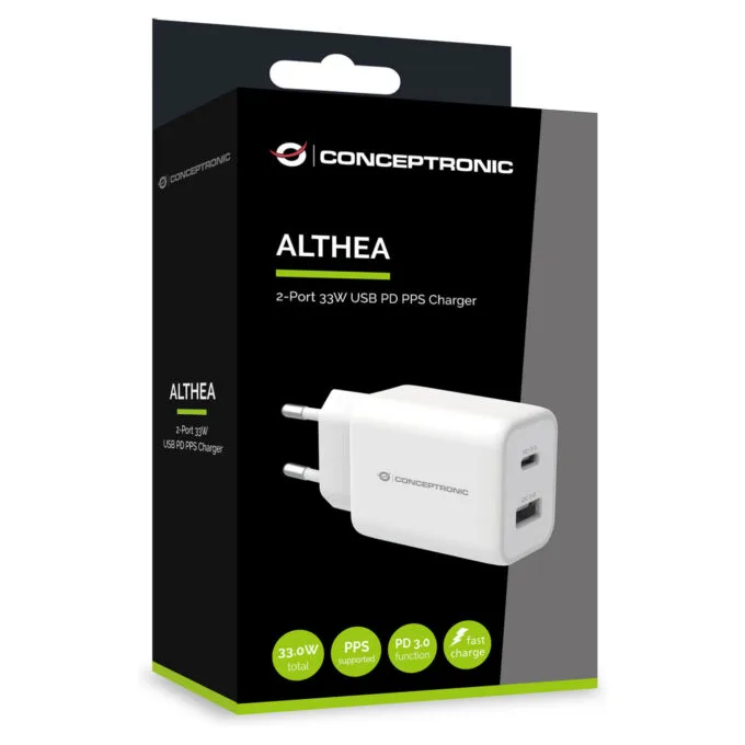 CONCEPTRONIC Ladegerät 2Port USB-C -A 33WPD3.0 PPS ws — image 3