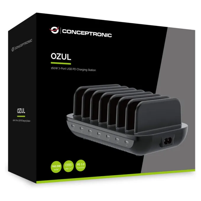 CONCEPTRONIC Ladegerät 7Port 7xUSB-C Multi 160WPD3.0 sw — image 5