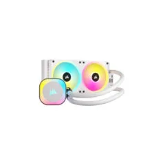 Corsair iCUE H100i RGB AIO - CW-9061005-WW - 240mm Radiator, White, 2x120mm RGB Fans