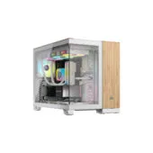 CORSAIR mATX 2500X (Tempered Glass) White Bamboo Wood