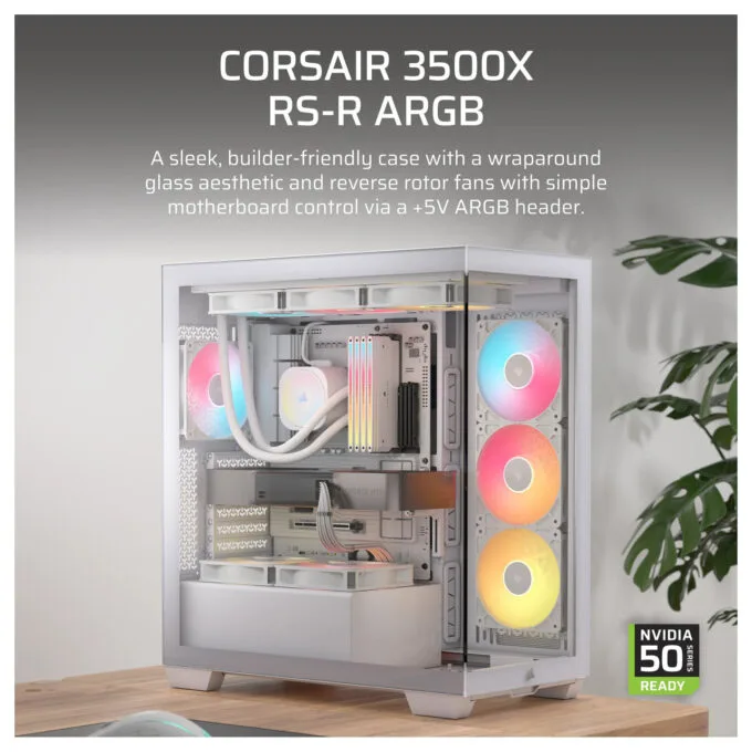 CORSAIR Midi 3500X RSR ARGB (Tempered Glass) White — image 3