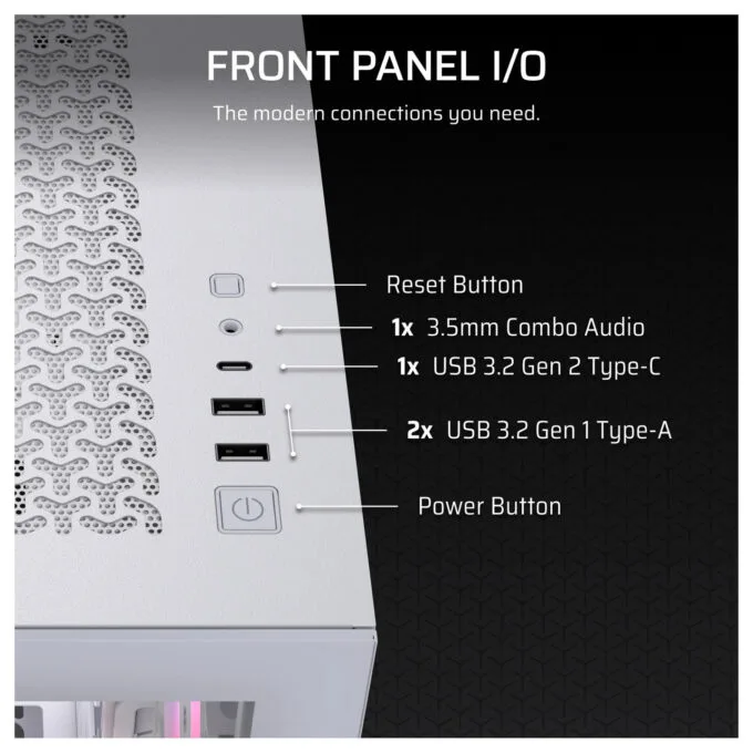 CORSAIR Midi 3500X RSR ARGB (Tempered Glass) White — image 7