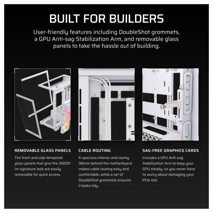 CORSAIR Midi 3500X RSR ARGB (Tempered Glass) White — image 9