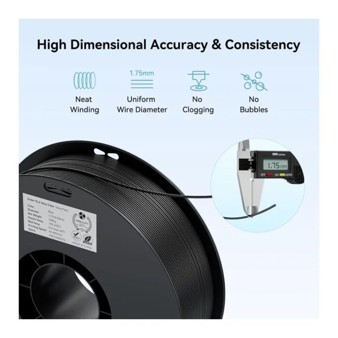 Creality EN-PLA Value Pack - 3301010476 - Black, 1.75mm PLA filament, four spools (4x spools) 4kg — image 2