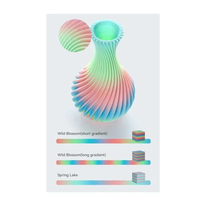 Creality Hyper PLA Rainbow Wild Blossom Long Grad Filament - Rainbow Gradient, 1.75mm, 1kg — image 5