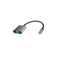 CUA0104 0.15m USB TYPE-C TO VGA C M ADAPTER, 1080p ALU BLACK GREY, LOGILINK