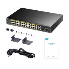 Cudy Switch PoE Gigabit 24PoE + 2GbE + 2SFP Uplink 300W RM - GS1026PS2 - RM