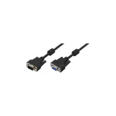 CV0006 VGA CABLE, HD15 M to HD15 F, 1080p, 2x FERRITE, BLACK, 5 m LOGILINK