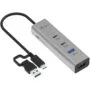 D I-TEC Universal Charging Metal HUB 2x USB-C 3.2 Gen1 + 2x USB-A 3.2 Gen1 - Aluminum, 85W PD
