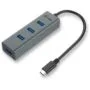 D I-TEC USB-C METAL 4-PORT HUB - USB-C Upstream, Aluminum Body