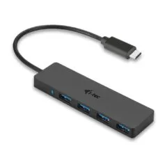 D I-TEC USB-C Slim 4-Port Hub - USB-C Host, 4x USB-A Ports, Compact