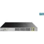 D-Link 24-Port Gigabit PoE+ Switch - Unmanaged - 24x RJ45 Gigabit + 2x Combo SFP - Black/Grey, Rackmountable