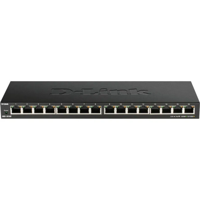 D-Link DGS-1016S - 16-Port Gigabit Unmanaged Switch, Fanless, Black — image 2