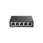 D-Link DGS-105 - 5-Port Gigabit Unmanaged L2 Switch - Black Metal, Fanless, 10/100/1000 Mbps