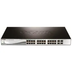 D-Link DGS-1210-28P - Managed L2 PoE+ Switch, 24x Gigabit RJ45 + 4x SFP, 1U Rackmount