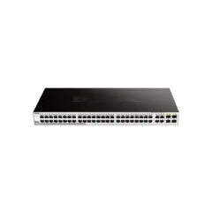 D-Link DGS-1210-52 - 52-Port Layer 2 Smart Managed Gigabit Switch, 48 RJ45 + 4 SFP Combo, 256MB RAM, Black, 1U