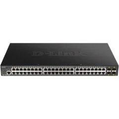 D-Link DGS-1250-52XMP - 52-Port Smart Managed PoE+ Switch, 48x Gigabit RJ45 + 4x 10G SFP+, Black
