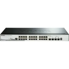 D-Link DGS-1510-28P - 28-Port L3 Smart Managed PoE Switch, 24 PoE Ports, 193W Budget, 2x10G SFP+ & 2xSFP, Rackmount, Black
