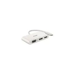D-Link USB-C 3-Port Hub DUB-V310 - HDMI/DisplayPort/VGA, 4K30, Passive, White