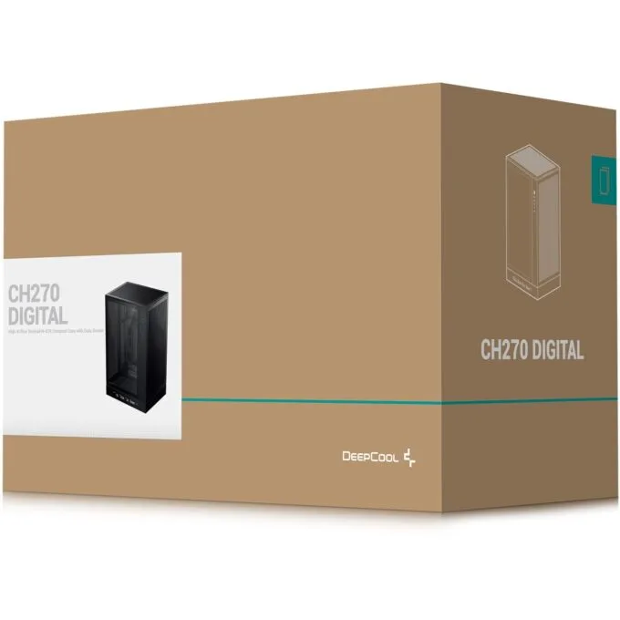 DeepCool CH270 Digital Mini Tower mATX Case Black — image 3