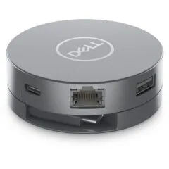 Dell DA305 USB-C 6-in-1 Multiport Adapter - HDMI, DisplayPort, VGA, 2x USB-A, USB-C, Gigabit Ethernet, 90W - Silver