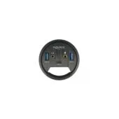 DELOCK 3-Port Desk Hub - 1x USB-C and 2x USB-A Ports + HD Audio