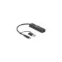 DELOCK 3-Port USB 3.2 Gen 1 Hub + Gigabit LAN with USB-C or USB-A Host - 3 Downstream USB, 1 GbE