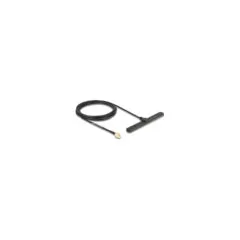 Delock 5G LTE Antenne SMA Stecker 3 dBi omnidirektional starr mit Anschlusskabel RG-174 3 m Klebemontage outdoor schwarz