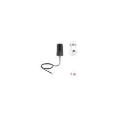 Delock 5G LTE GNSS WiFi 6 Antenne SMA Stecker 1.1 - 4.0 dBi omnidirektional mit Anschlusskabel ULA100 1 m Dachmontage...