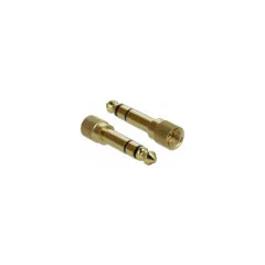 Delock Adapter 6.35 mm Klinkenstecker zu 3.5 mm Klinkenbuchse 3 Pin Metall verschraubbar 2 Stück