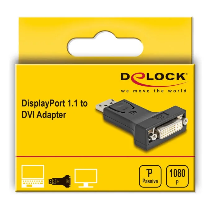 Delock Adapter DisplayPort 1.1 Stecker zu DVI Buchse Passiv schwarz — image 3