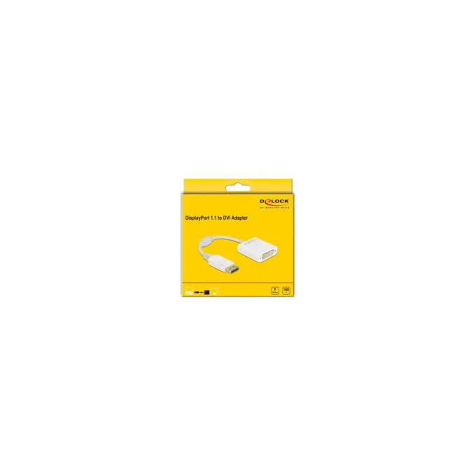 Delock Adapter DisplayPort 1.1 Stecker zu DVI Buchse Passiv weiß — image 2