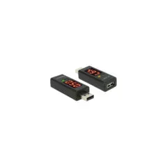 Delock Adapter USB 2.0 A Stecker to A Buchse mit LED Anzeige für Volt und Ampere