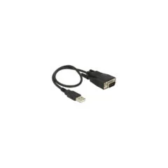 Delock Adapter USB 2.0 Typ-A Stecker to 1 x Seriell RS-232 DB9 Stecker mit Schrauben und Muttern ESD Überspannungsschutz