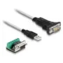 Delock Adapter USB 2.0 Typ-A zu 1 x Seriell RS-422 485 Stecker mit 6 Pin Terminalblock Adapter 5 V 1.8 m