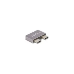 Delock Adapter USB 40 Gbps USB Type-CTM 2 x Stecker zu 2 x Buchse Portschoner Metall