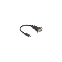 Delock Adapter USB Type-CTM zu 1 x Seriell RS-232 D-Sub 9 Pin Stecker mit Schrauben 0.25 m