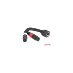 Delock Adapterkabel RJ45 Buchse zu 2 x XLR 3 Pin Buchse schwarz 20 cm