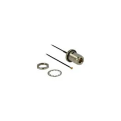 Delock Antennenkabel N Buchse zum Einbau zu I-PEX Inc.. MHF® I Stecker 1.37 13 cm Gewindelänge 22 mm spritzwassergesc...