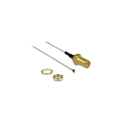 DELOCK Antennenkabel RP-SMA Buchse zum Einbau to MHF IV HSC MXHP32 kompatibler Stecker 200mm 0.81 Gewindelnge 10mm