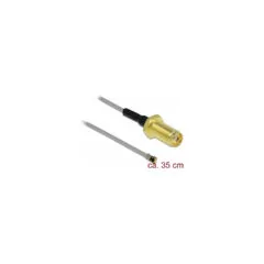 Delock Antennenkabel SMA Buchse zum Einbau zu I-PEX Inc.. MHF® 4L Stecker 1.37 35 cm Gewindelänge 10 mm