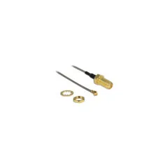 Delock Antennenkabel SMA Buchse zum Einbau zu I-PEX Inc.. MHF® I Stecker 1.37 20 cm Gewindelänge 10 mm