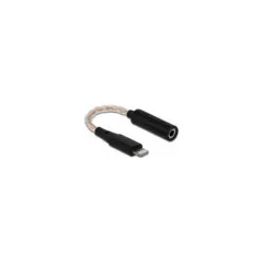 Delock Audio Adapter 8 Pin LightningTM Stecker DAC 24 Bit 48 kHz Hi-Res zu 3.5 mm 4 Pin Klinkenbuchse 10.5 cm