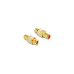 Delock Audio Adapter Cinch Buchse zu Buchse zum Einbau. Farbring rot