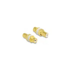 Delock Audio Adapter Cinch Buchse zu Buchse zum Einbau. Farbring weiß
