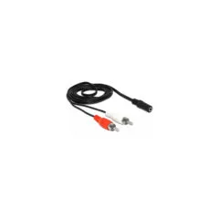 Delock Audio Kabel 2 x Cinchstecker zu 1 x 3.5 mm 3 Pin Klinkenbuchse 1.4 m